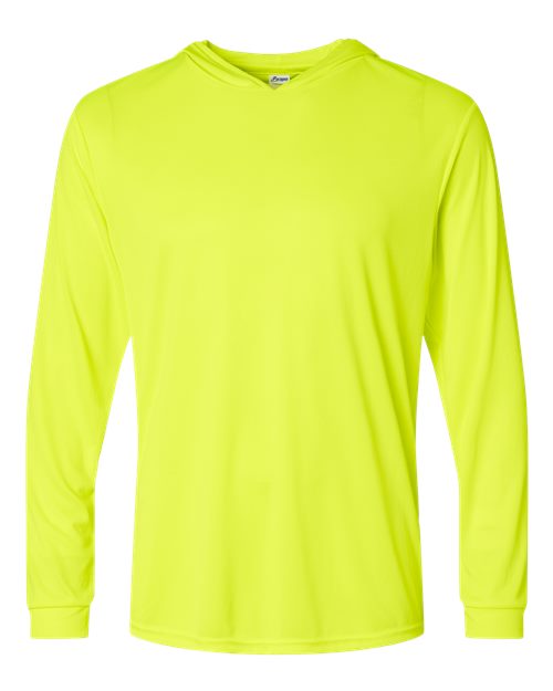 Unisex Bahama Performance Hooded Long Sleeve T-Shirt - Safety Green