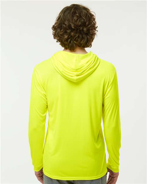 Unisex Bahama Performance Hooded Long Sleeve T-Shirt - Safety Green