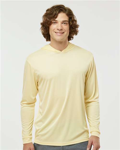 Unisex Bahama Performance Hooded Long Sleeve T-Shirt - Pale Yellow