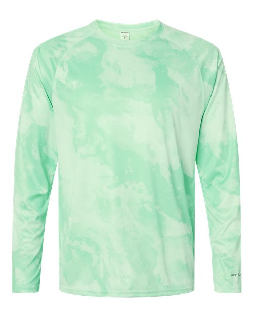 Unisex Cabo Camo Performance Long Sleeve T-Shirt - Mint Green