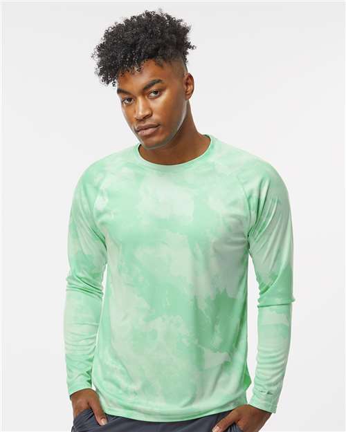 Unisex Cabo Camo Performance Long Sleeve T-Shirt - Mint Green