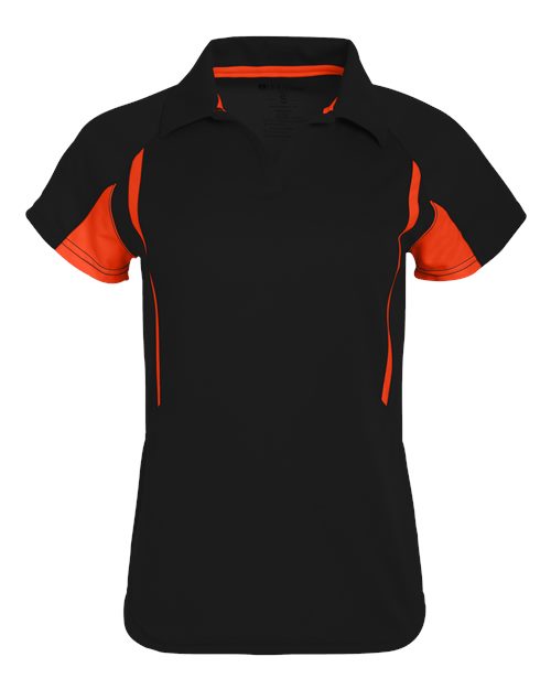 Women's Two-Tone Avenger Polo - Black/ Orange