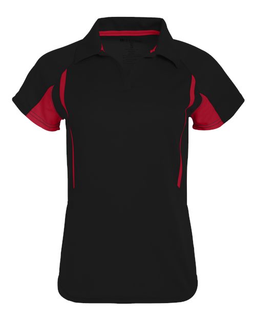Women's Two-Tone Avenger Polo - Black/ Scarlet
