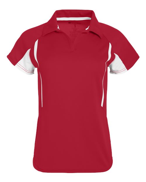 Women's Two-Tone Avenger Polo - Scarlet/ White