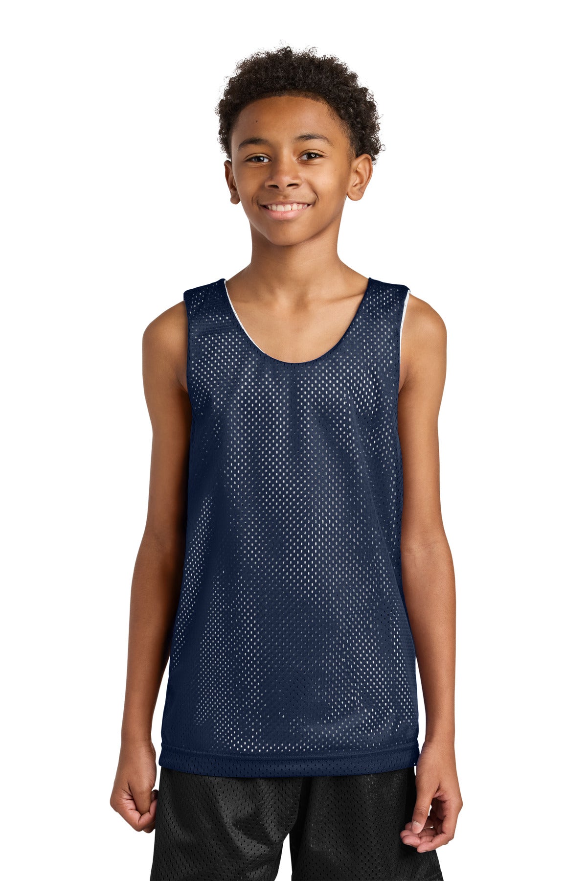 A4 Sprint Youth Reversible Mesh Tank - Navy/ White