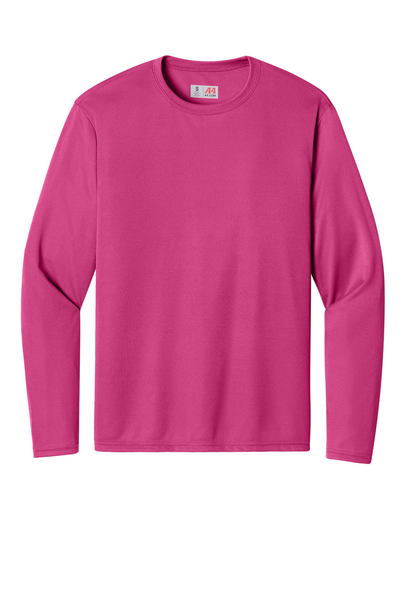 A4 Cooling Performance Long Sleeve Tee - Fuchsia