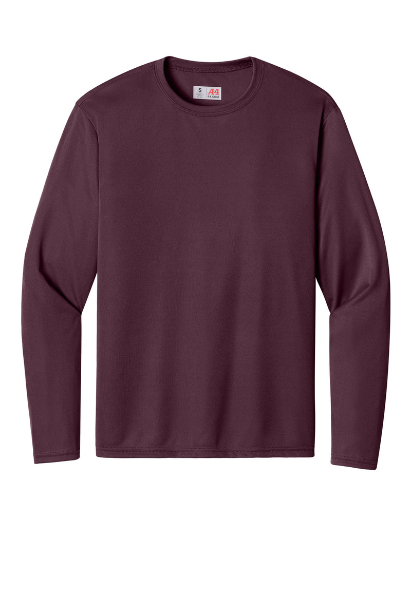 A4 Cooling Performance Long Sleeve Tee - Maroon