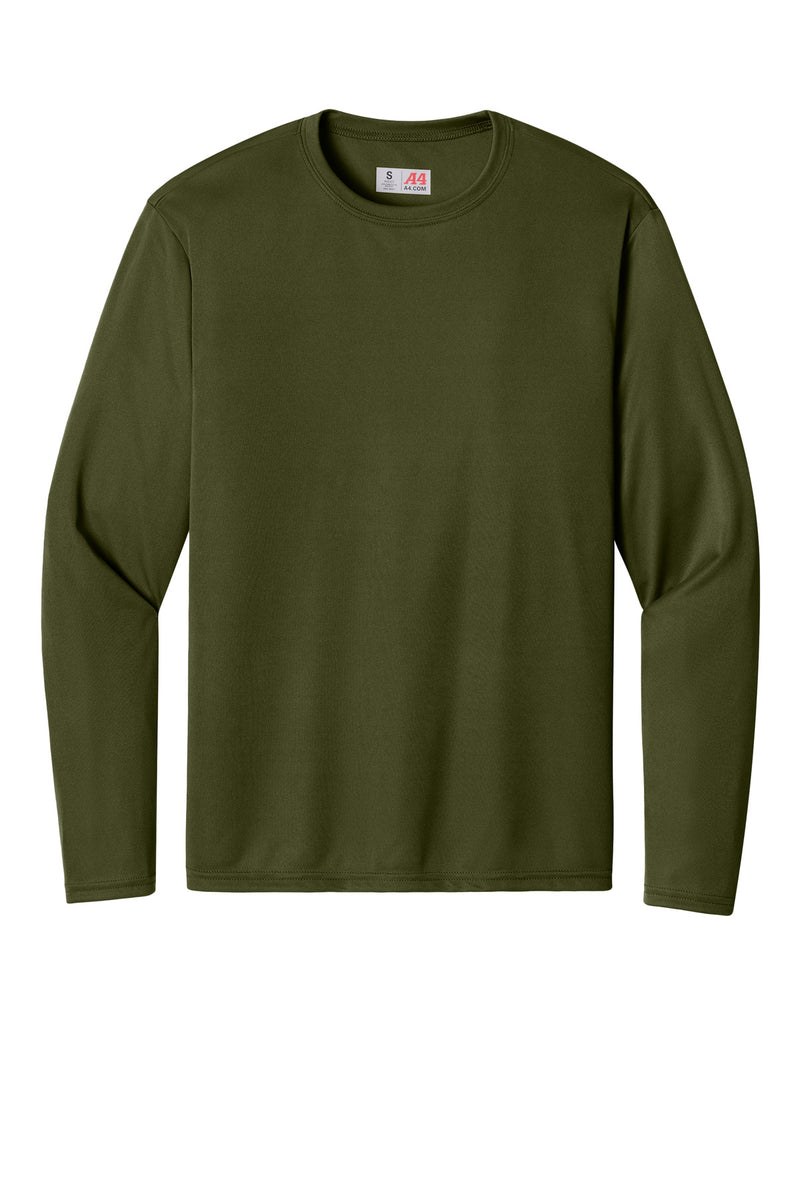 A4 Cooling Performance Long Sleeve Tee - Military Green