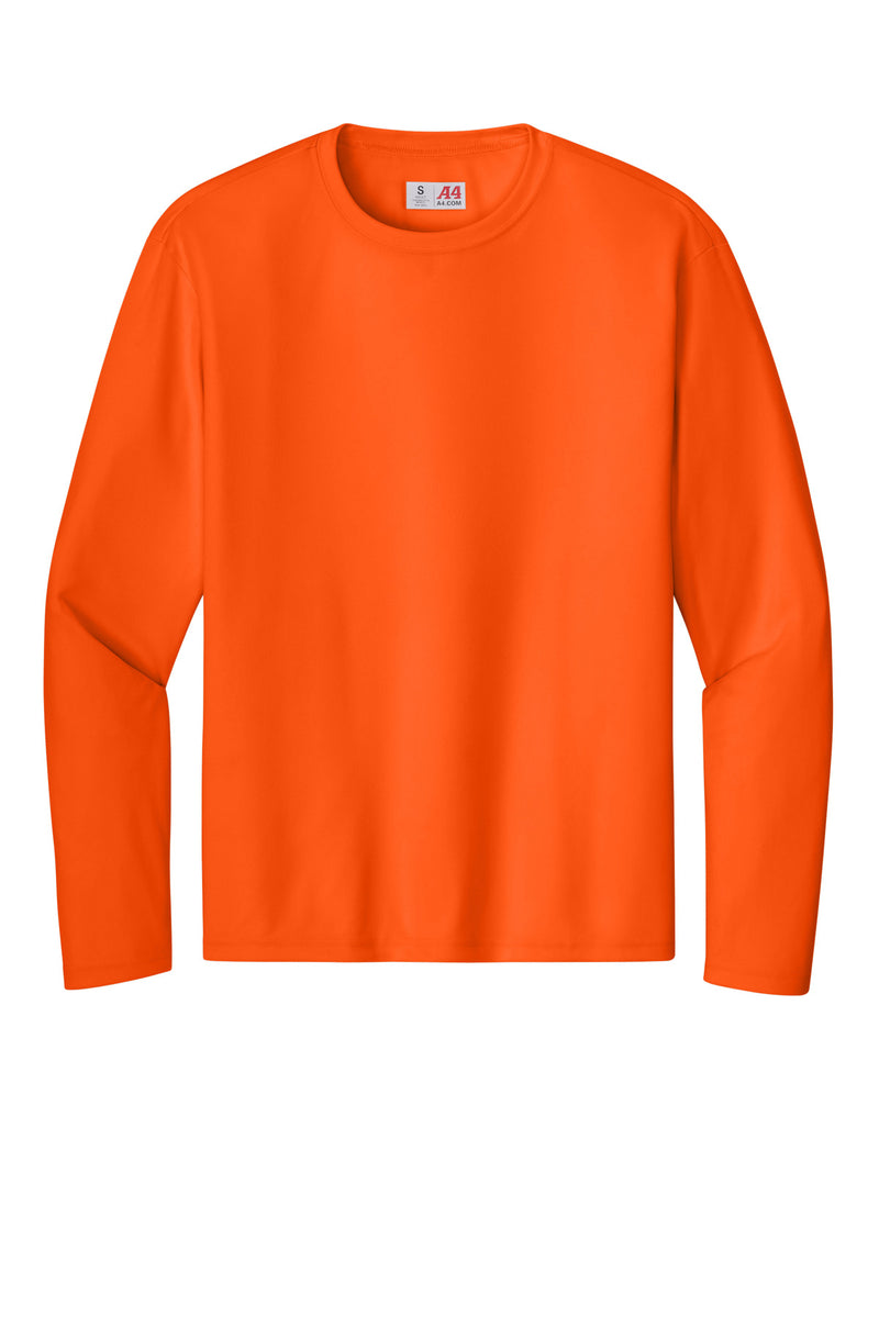 A4 Cooling Performance Long Sleeve Tee - Safety Orange