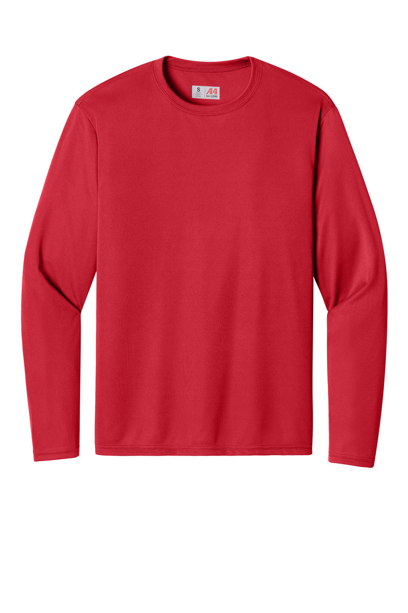 A4 Cooling Performance Long Sleeve Tee - Scarlet