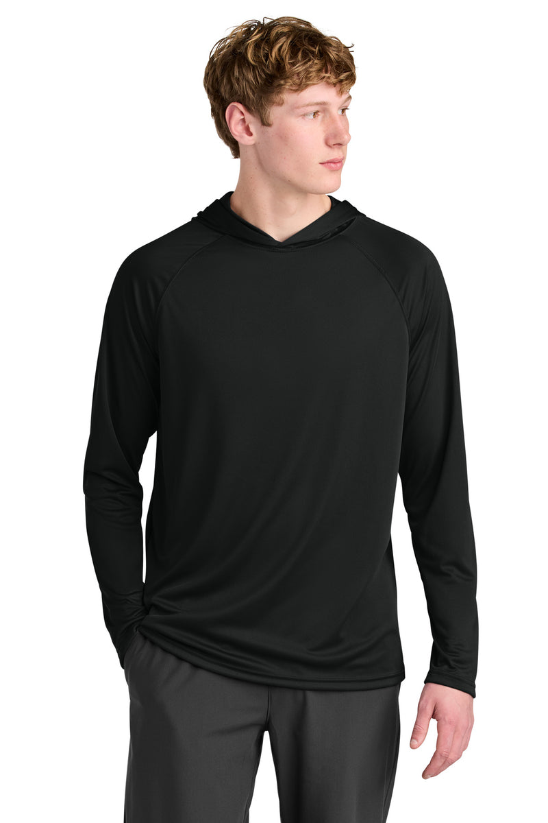 A4 Cooling Performance Long Sleeve Hooded Tee - Black