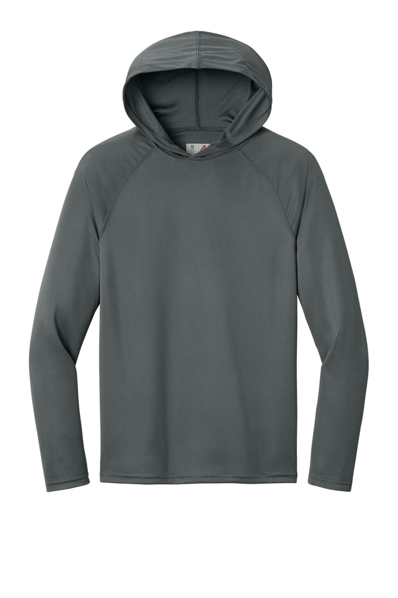 A4 Cooling Performance Long Sleeve Hooded Tee - Graphite
