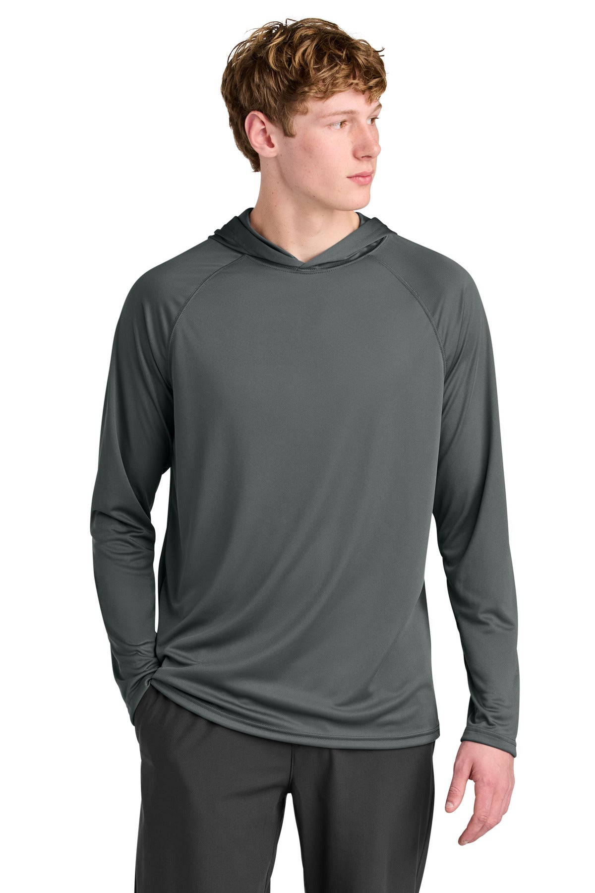 A4 Cooling Performance Long Sleeve Hooded Tee - Graphite