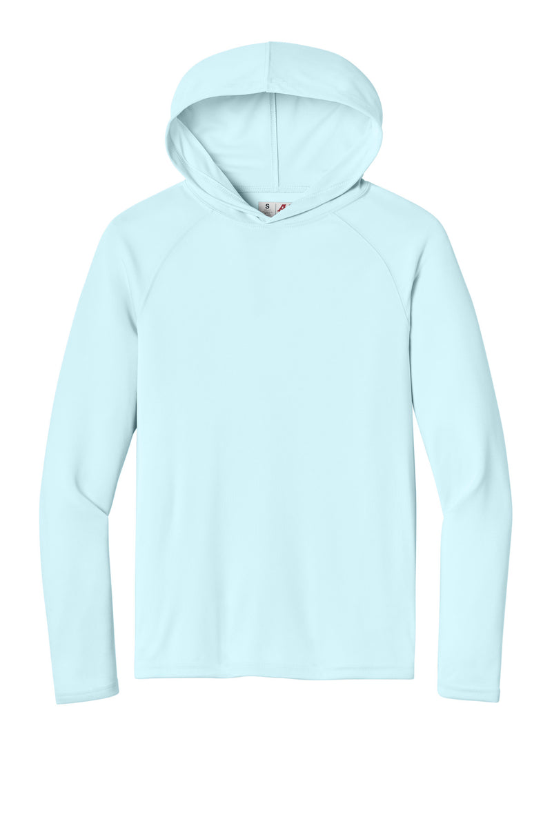 A4 Cooling Performance Long Sleeve Hooded Tee - Pastel Blue