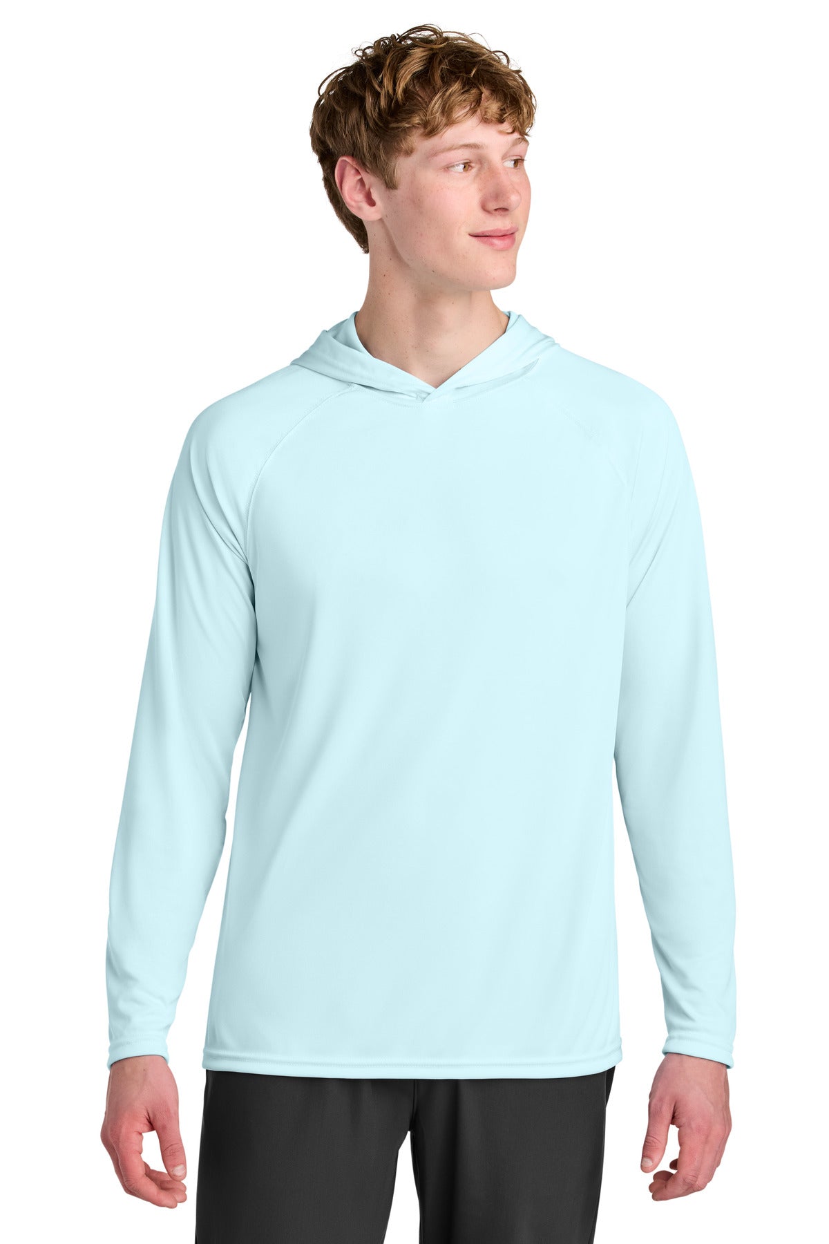 A4 Cooling Performance Long Sleeve Hooded Tee - Pastel Blue