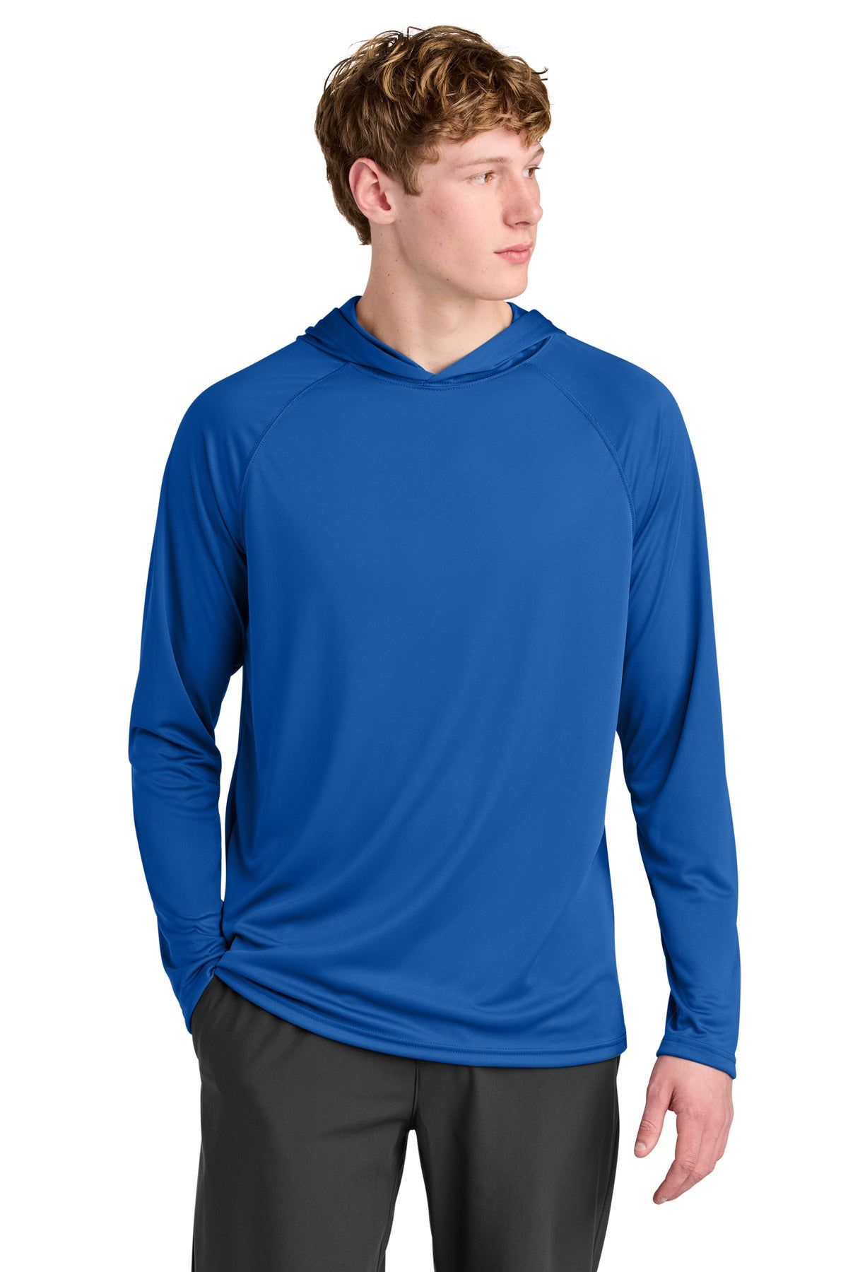 A4 Cooling Performance Long Sleeve Hooded Tee - Royal