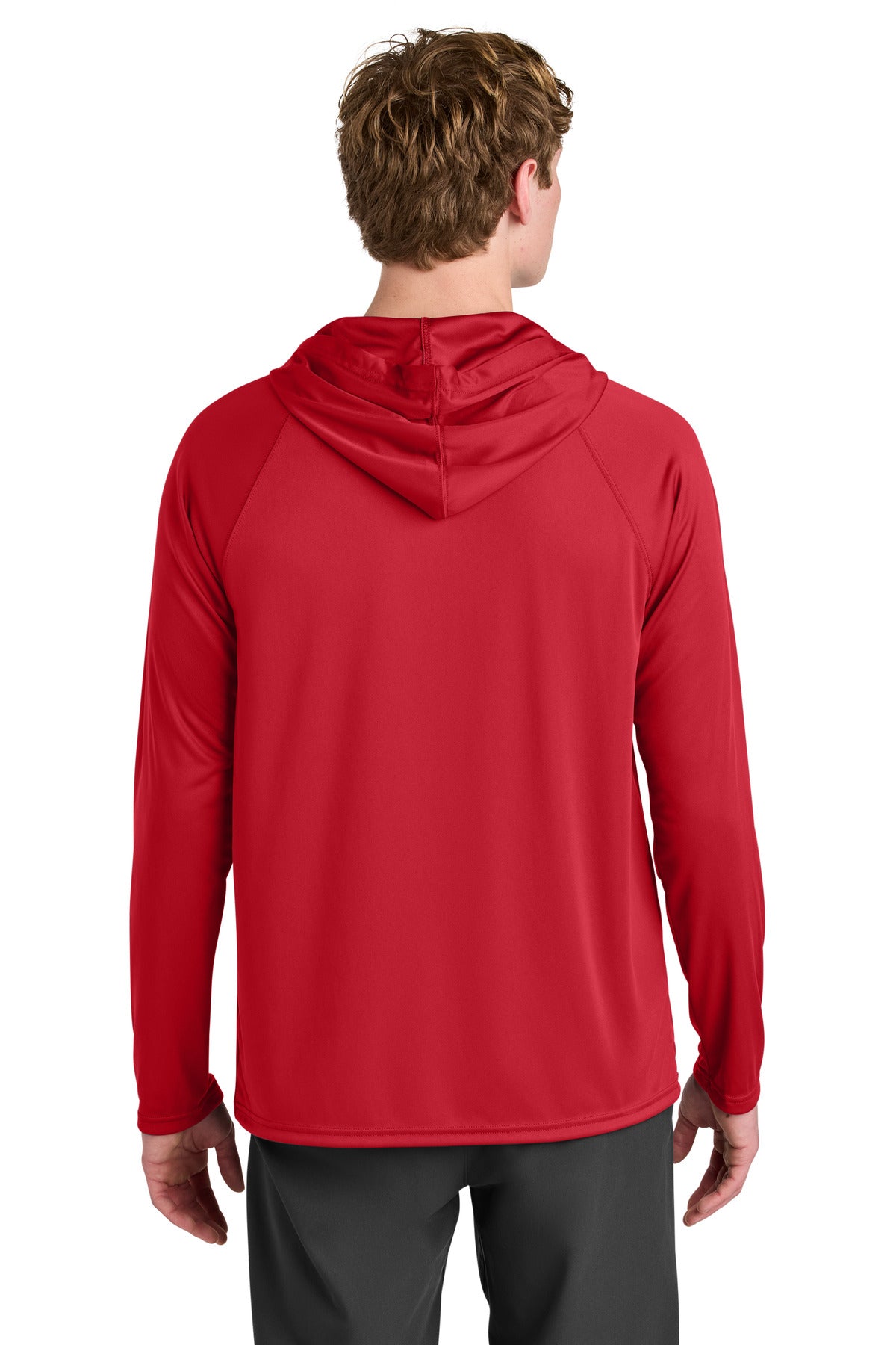 A4 Cooling Performance Long Sleeve Hooded Tee - Scarlet