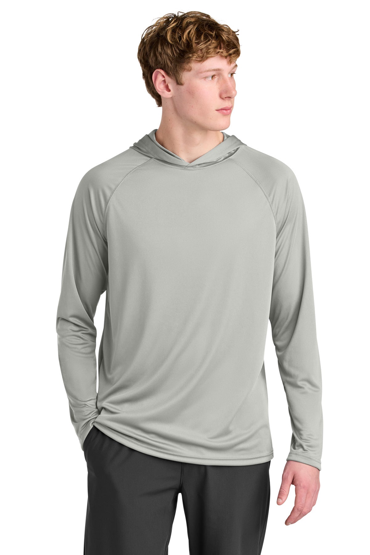 A4 Cooling Performance Long Sleeve Hooded Tee - Silver