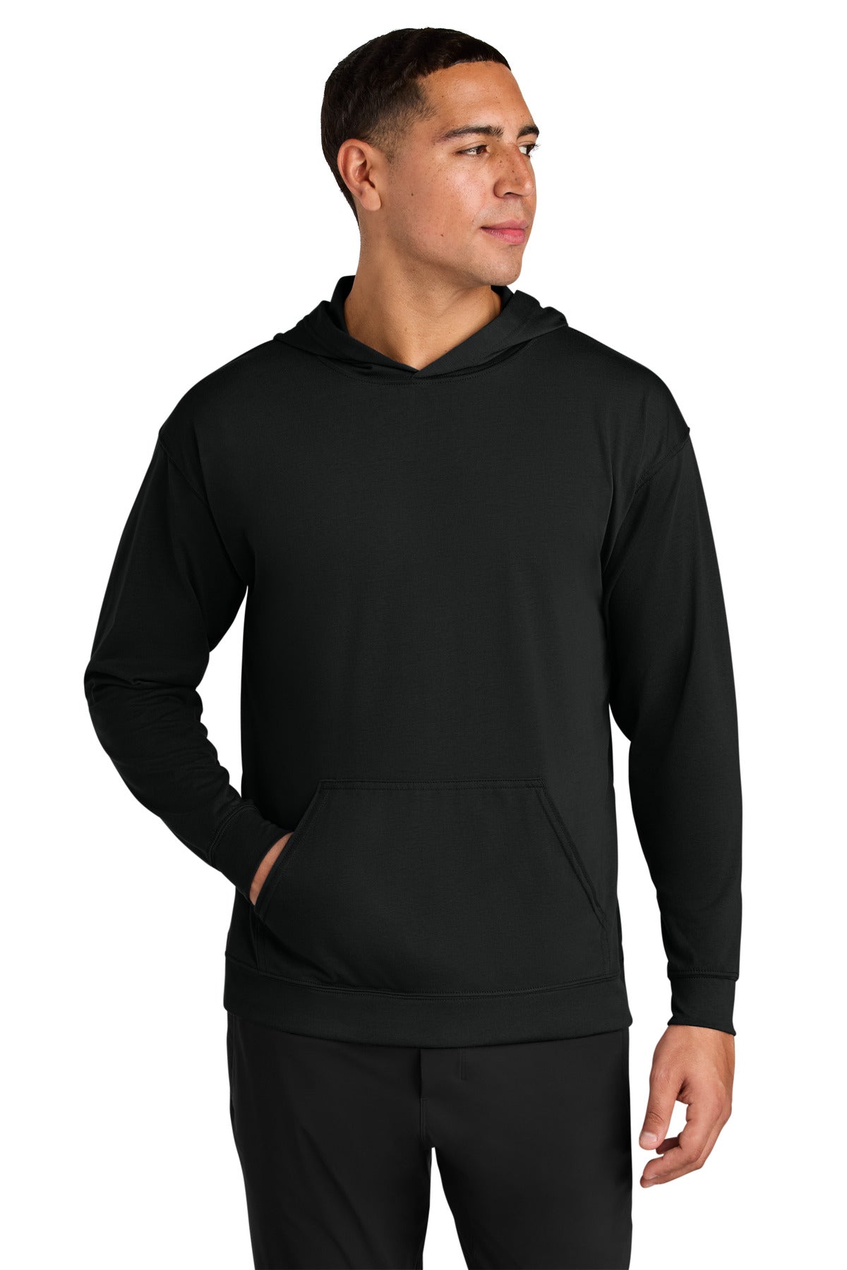 A4 Softek Long Sleeve Hooded Tee - Black