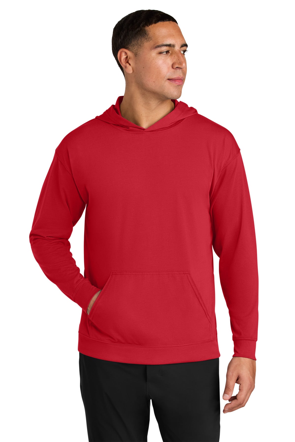 A4 Softek Long Sleeve Hooded Tee - Scarlet