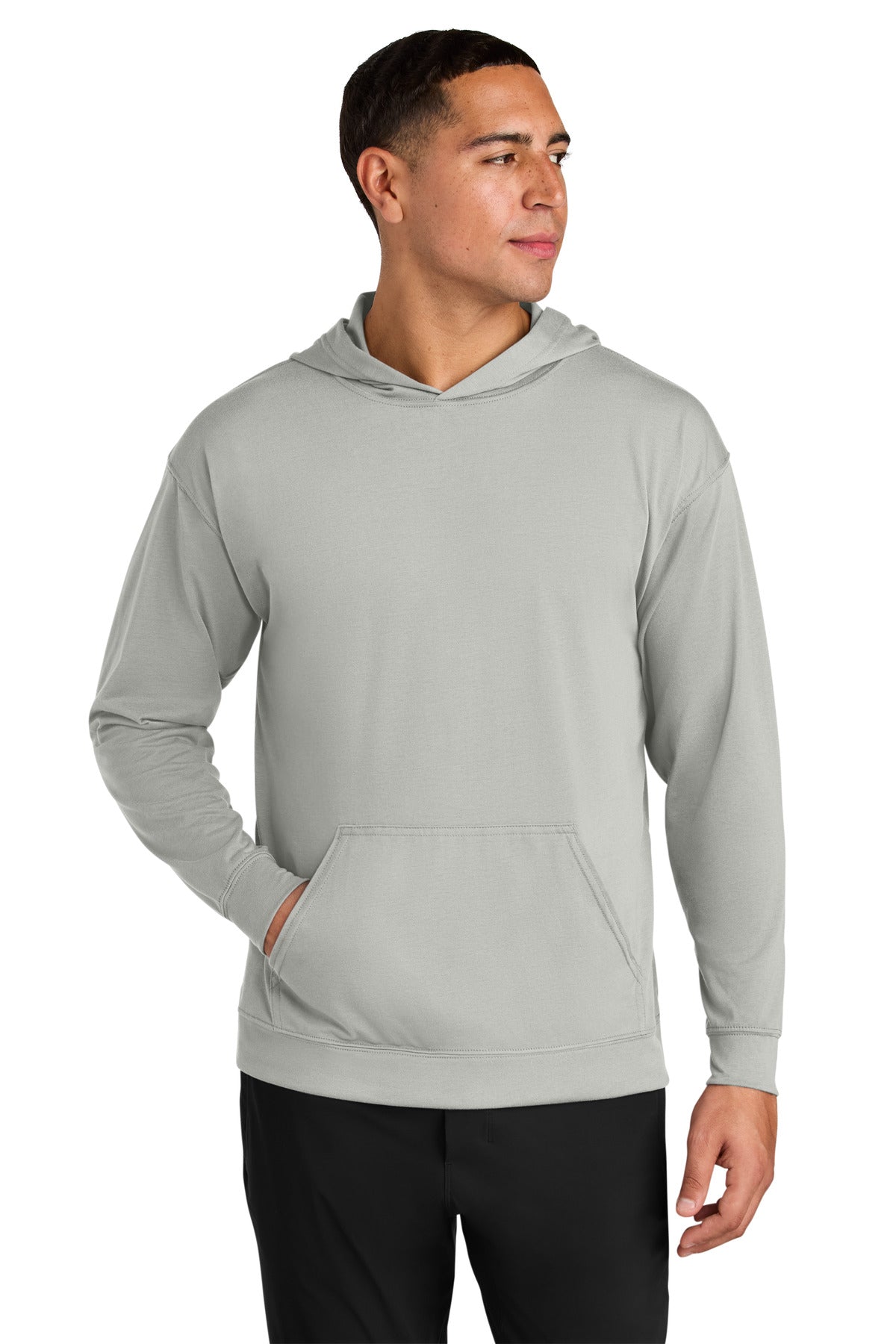 A4 Softek Long Sleeve Hooded Tee - Silver