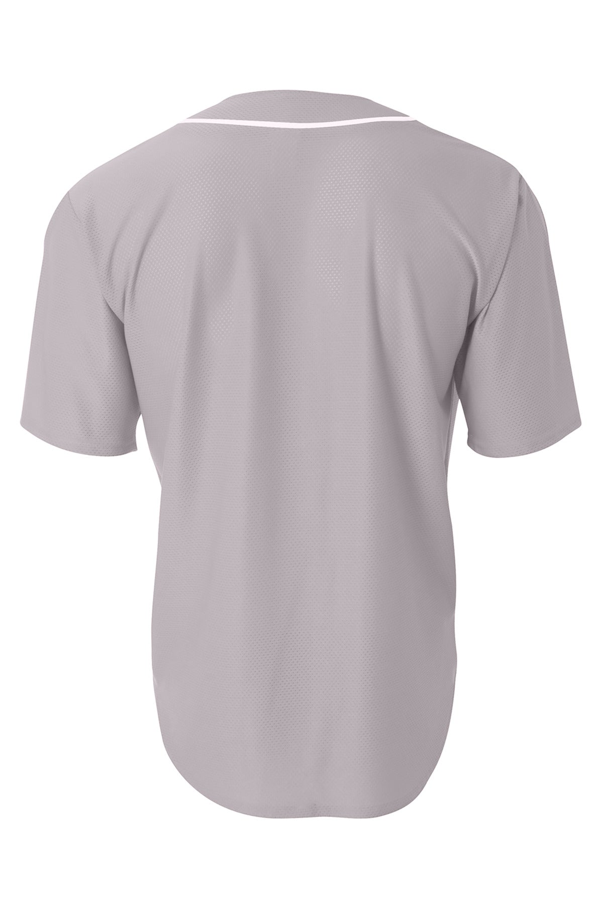 A4 Short Sleeve Full-Button Baseball Top - Grey