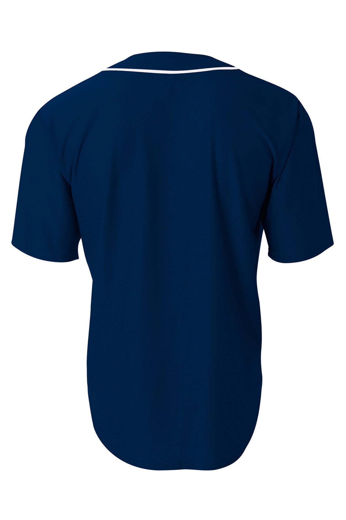 A4 Short Sleeve Full-Button Baseball Top - Navy