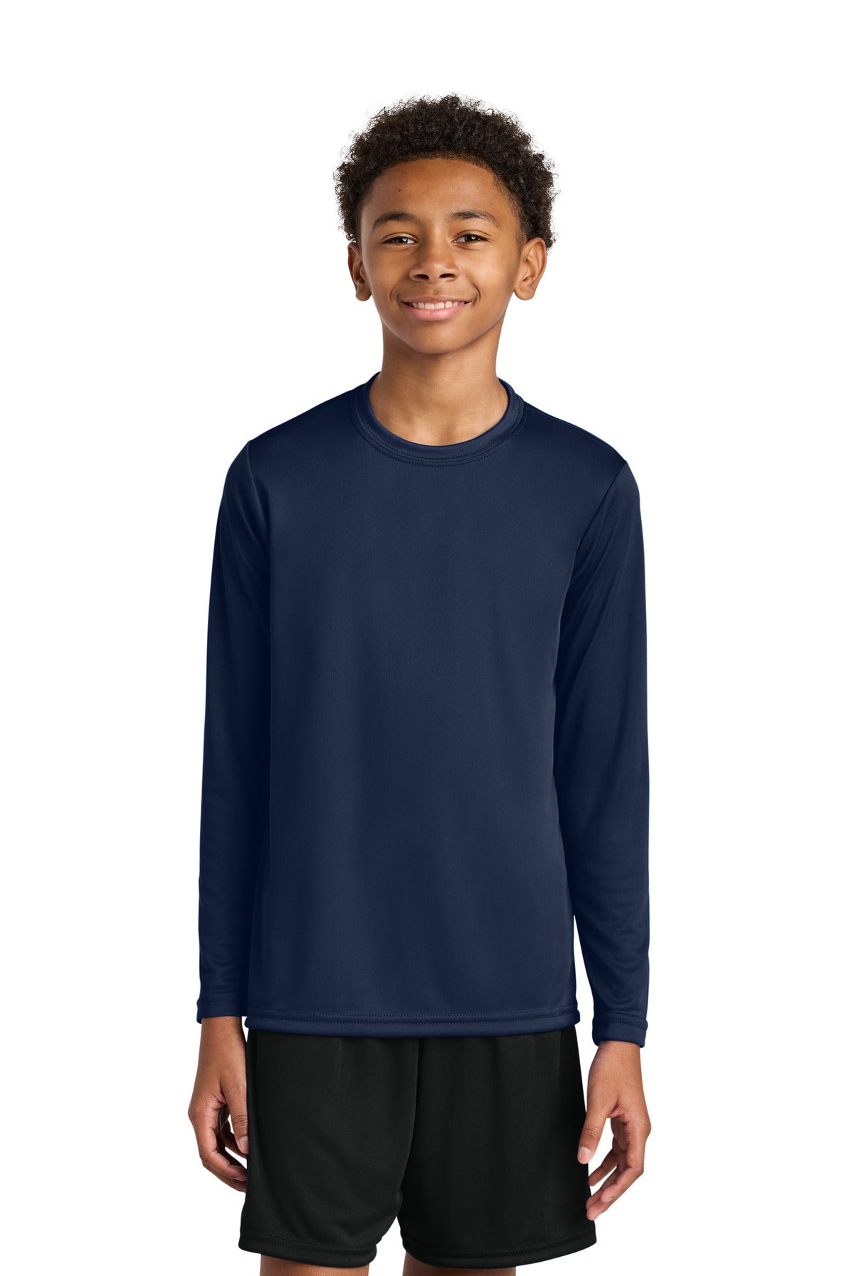 A4 Youth Cooling Performance Long Sleeve Tee - Navy