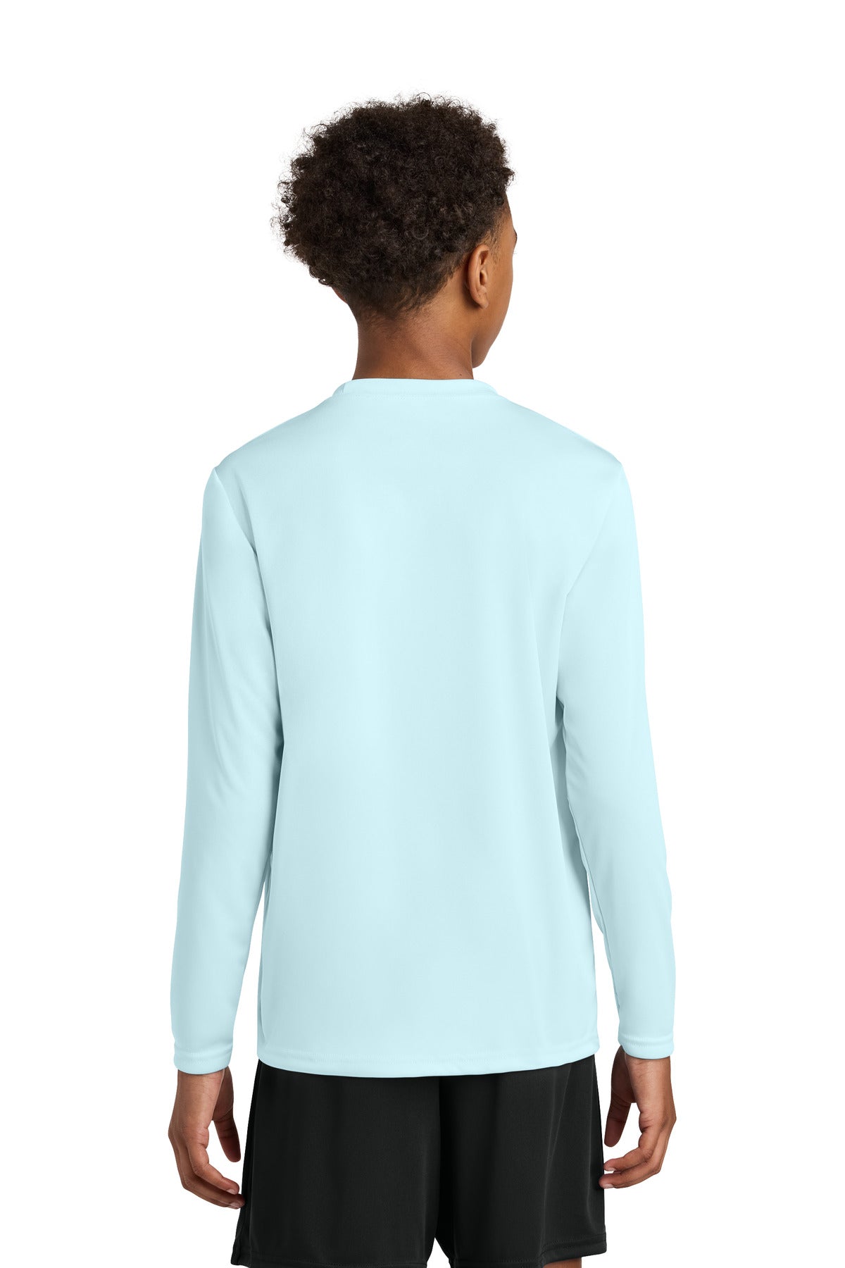 A4 Youth Cooling Performance Long Sleeve Tee - Pastel Blue