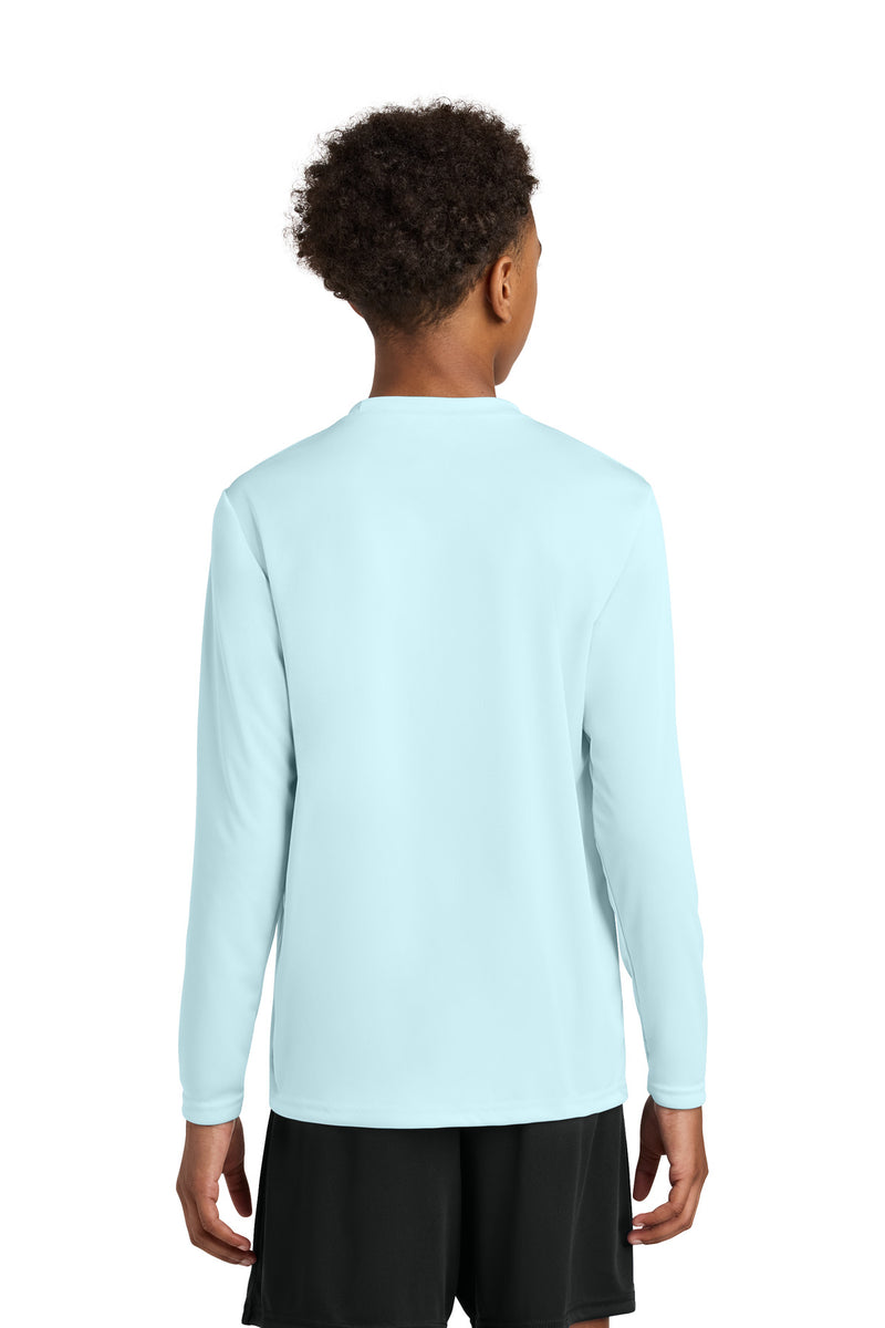 A4 Youth Cooling Performance Long Sleeve Tee - Pastel Blue