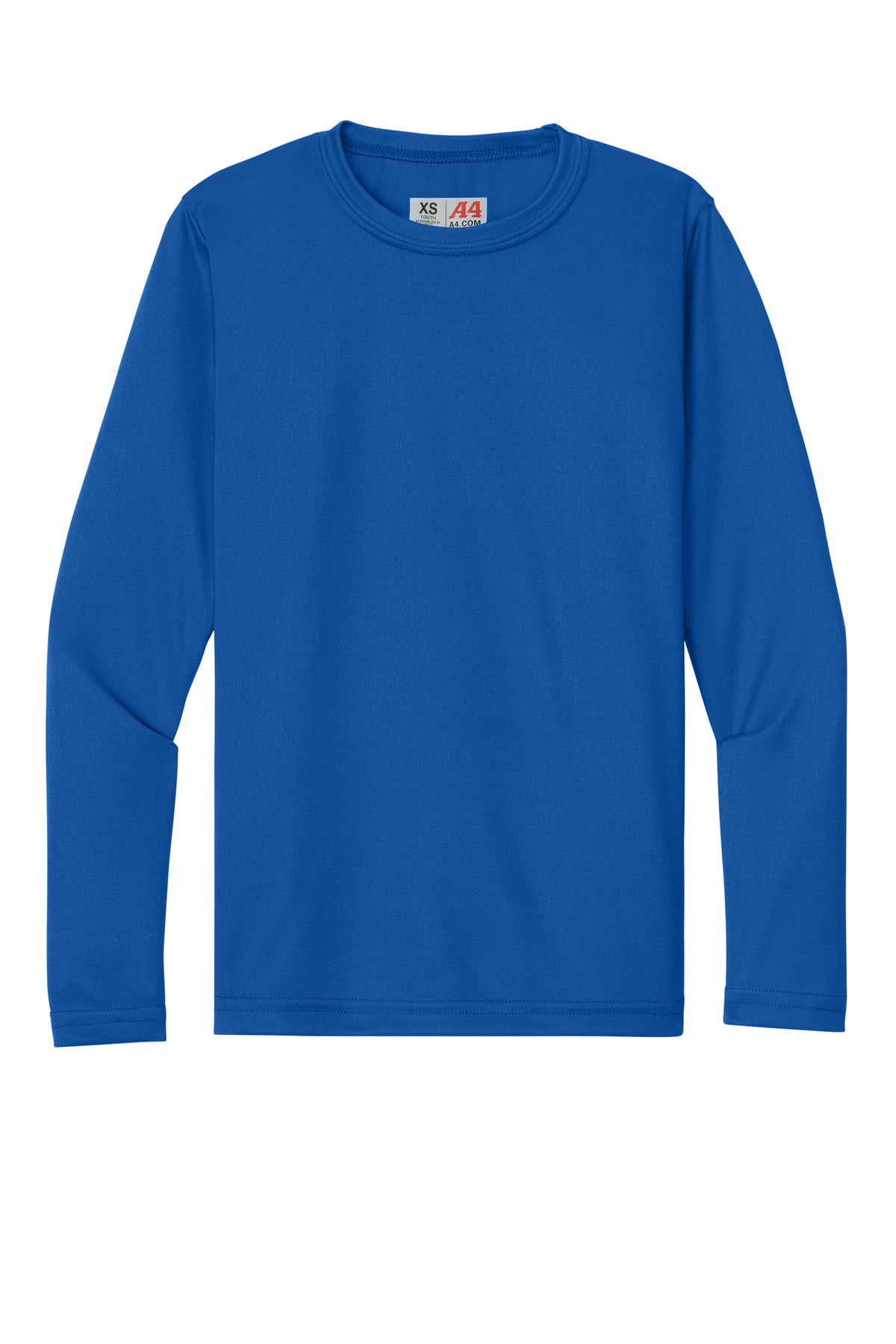 A4 Youth Cooling Performance Long Sleeve Tee - Royal