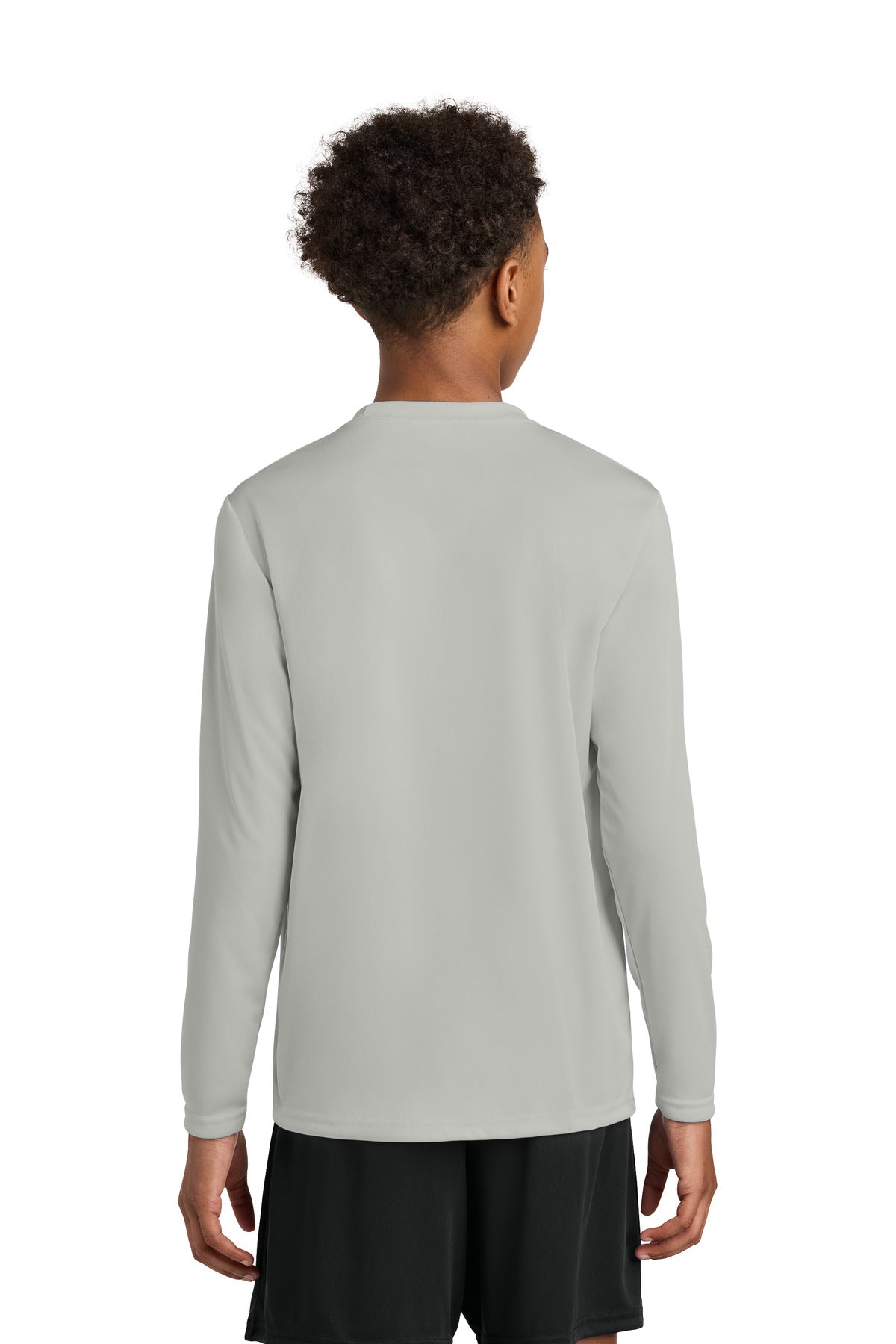 A4 Youth Cooling Performance Long Sleeve Tee - Silver