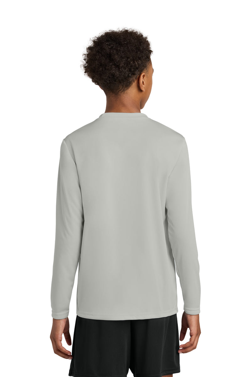 A4 Youth Cooling Performance Long Sleeve Tee - Silver