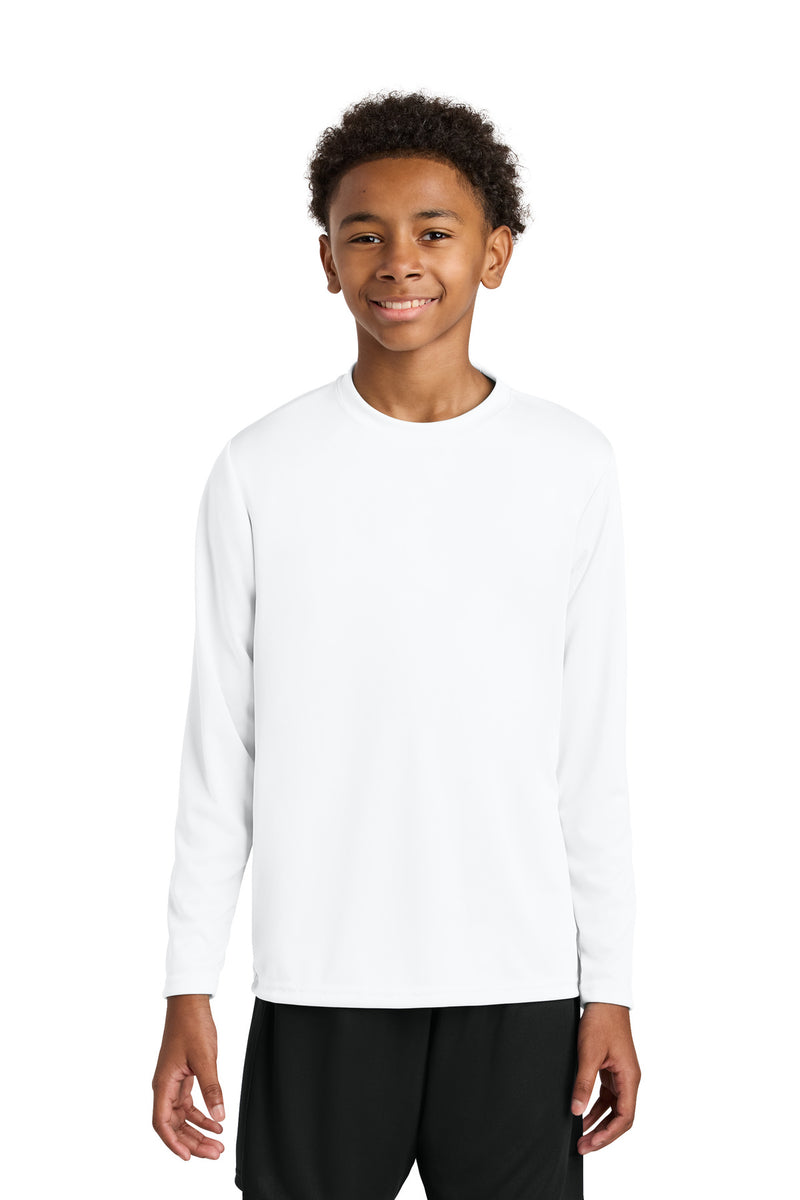 A4 Youth Cooling Performance Long Sleeve Tee - White