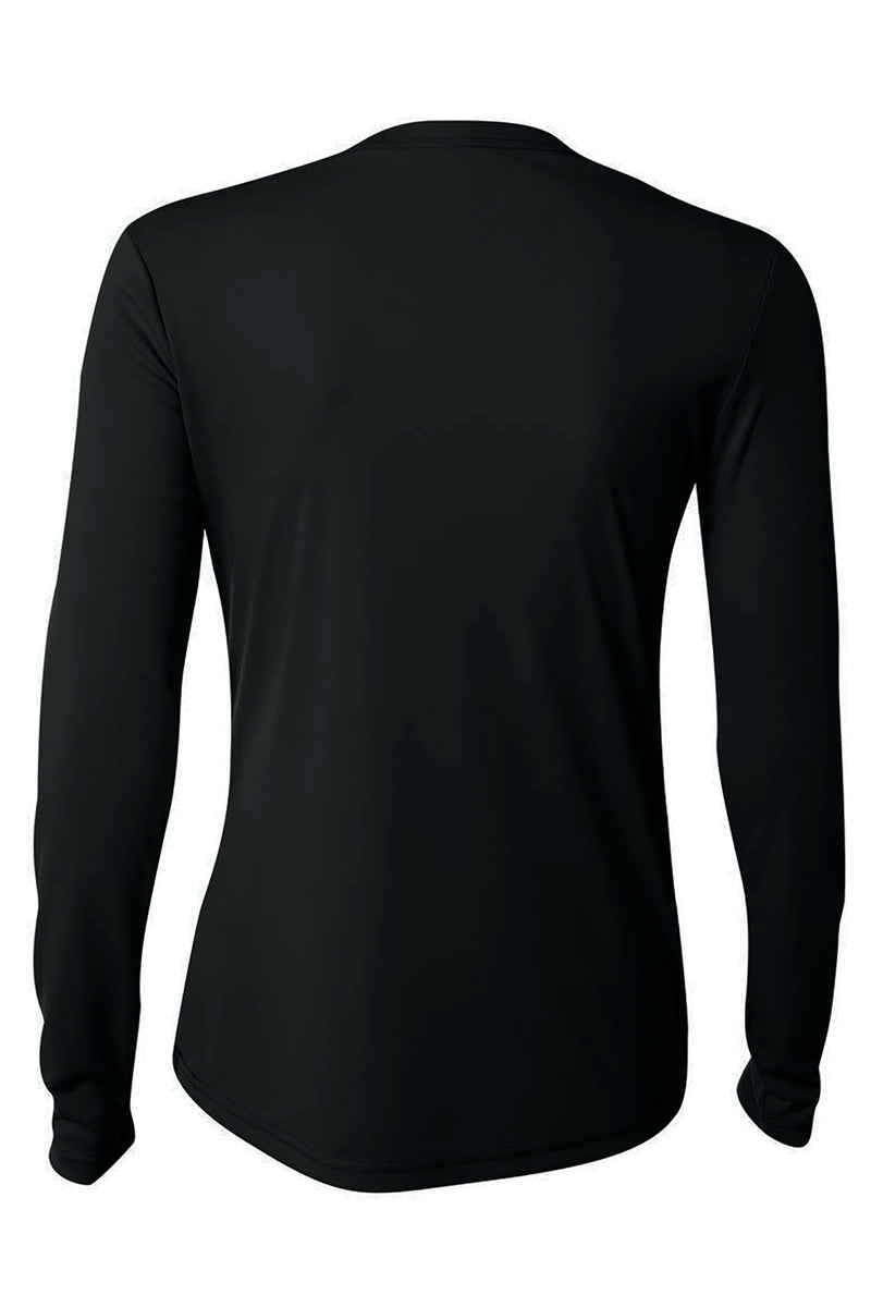 A4 Women's Cooling Performance Long Sleeve Tee - Black