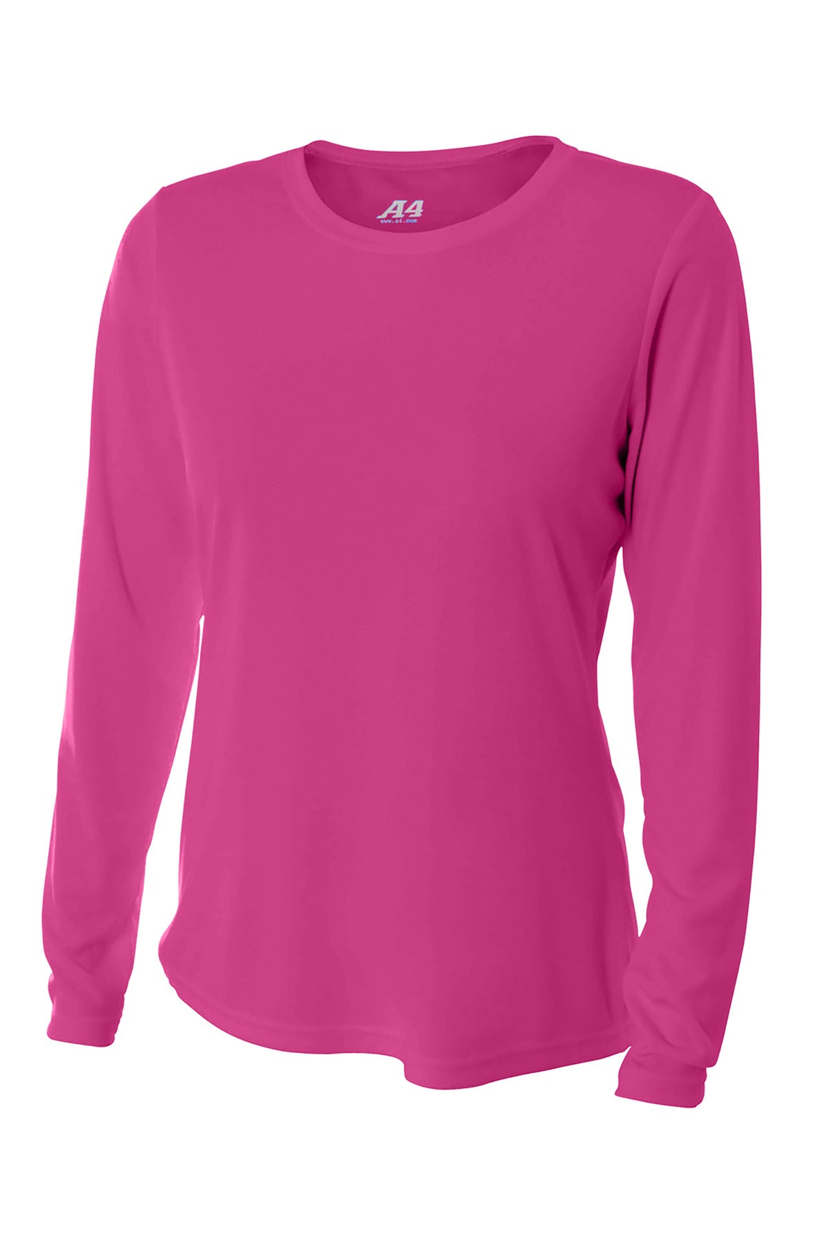 A4 Women's Cooling Performance Long Sleeve Tee - Fuchsia