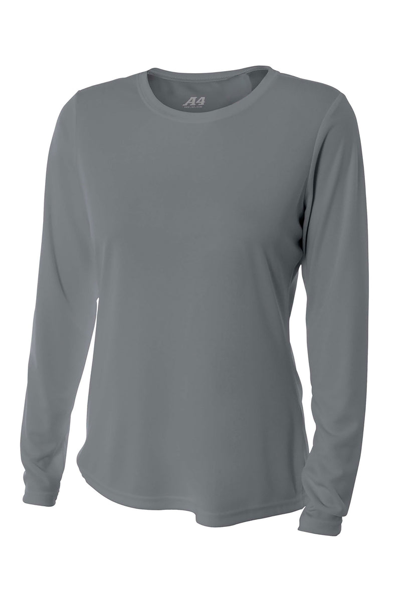 A4 Women's Cooling Performance Long Sleeve Tee - Graphite