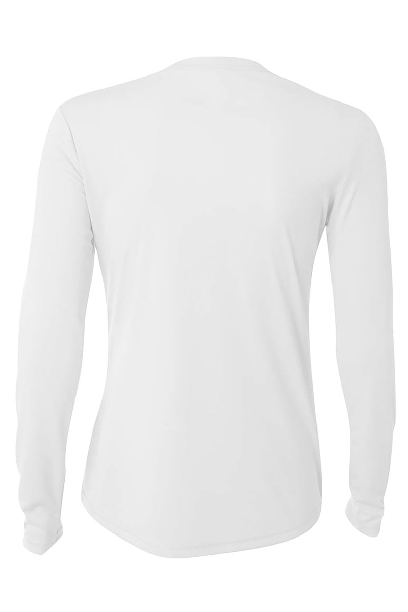 A4 Women's Cooling Performance Long Sleeve Tee - White