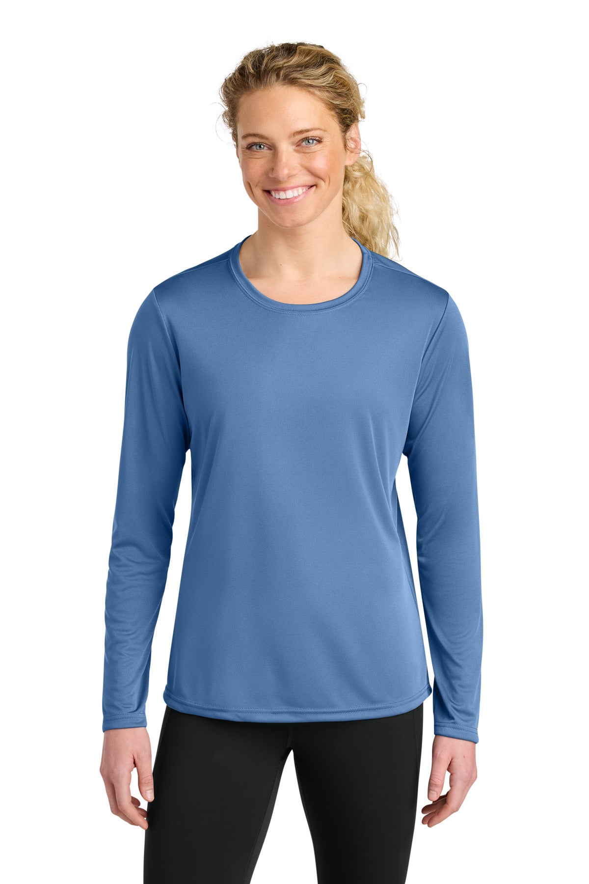 A4 Women's Cooling Performance Long Sleeve Tee - Light Blue
