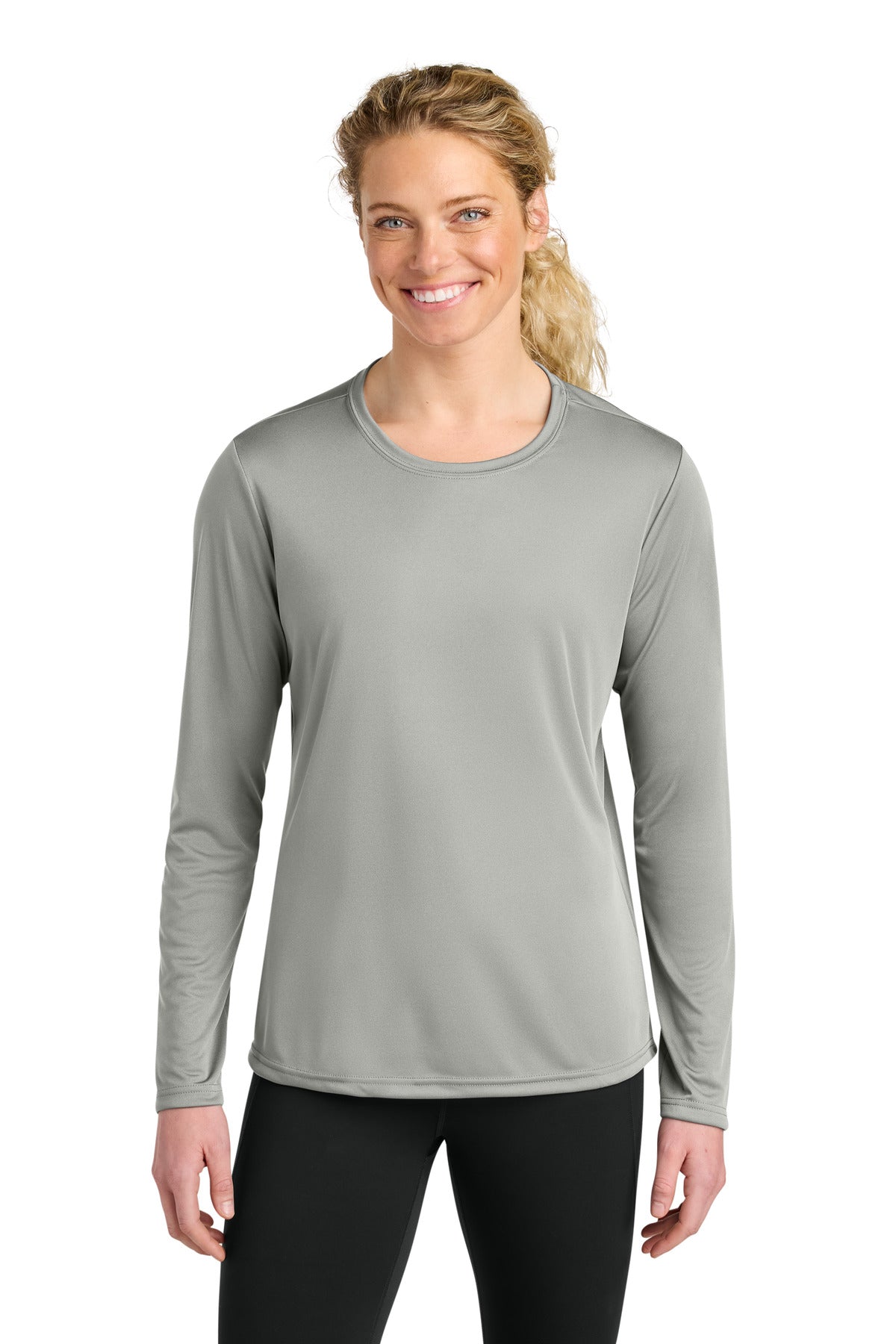 A4 Women's Cooling Performance Long Sleeve Tee - Silver