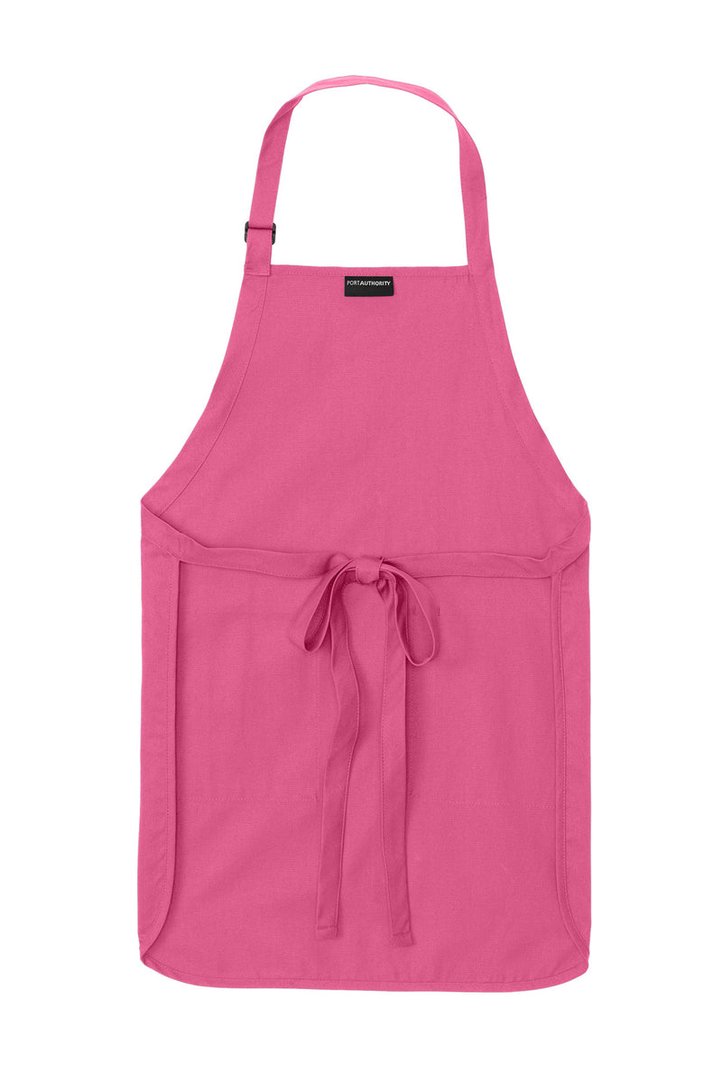 Port Authority Full-Length Apron with Pockets - Awareness Pink