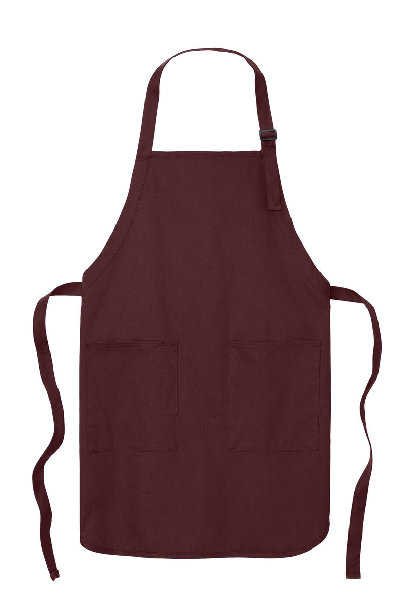 Port Authority Full-Length Apron with Pockets - Maroon
