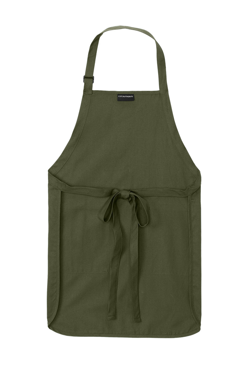 Port Authority Full-Length Apron with Pockets - Olive Drab Green