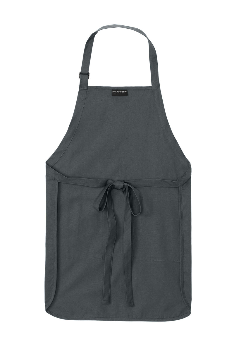 Port Authority Full-Length Apron with Pockets - Storm Grey