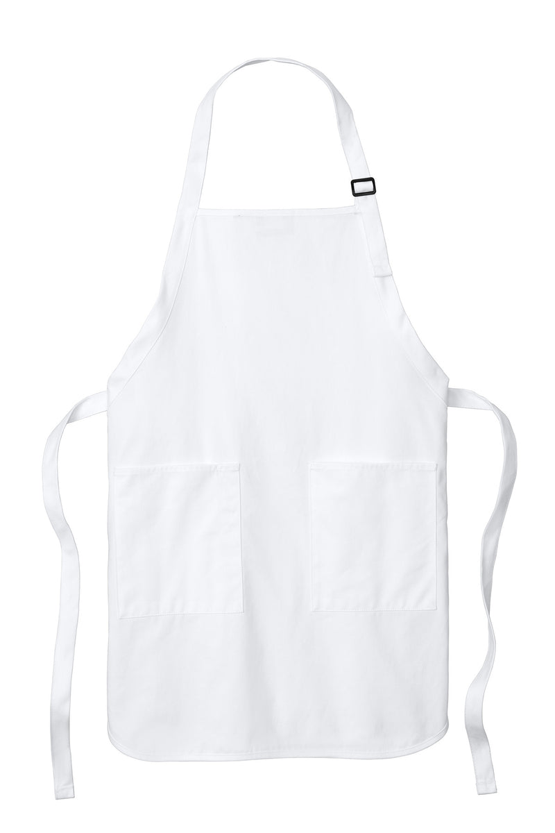 Port Authority Full-Length Apron with Pockets - White