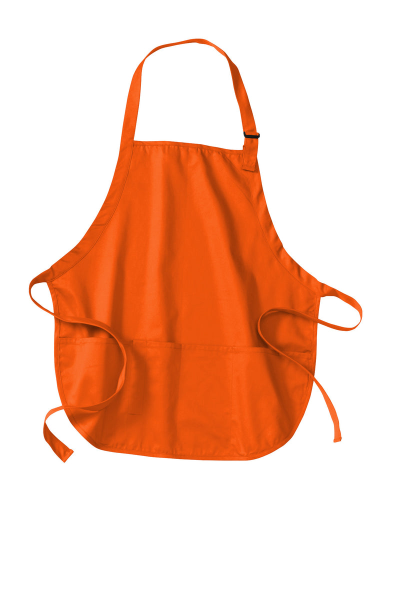 Port Authority Medium-Length Apron with Pouch Pockets - Orange