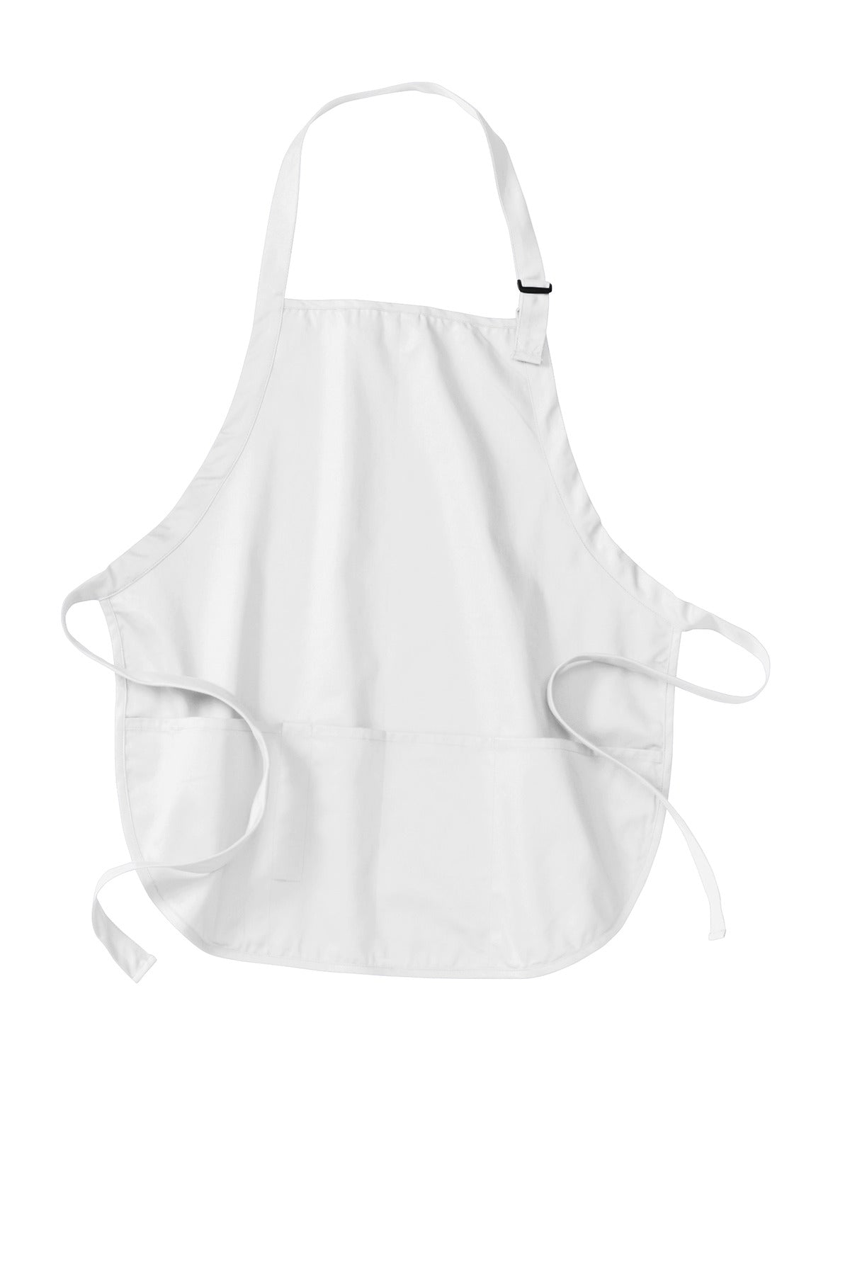 Port Authority Medium-Length Apron with Pouch Pockets - White