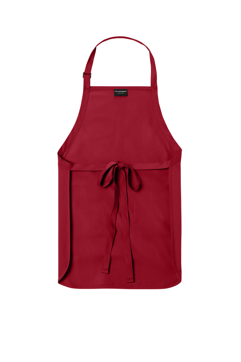Port Authority  Full-Length Two-Pocket Bib Apron - Red