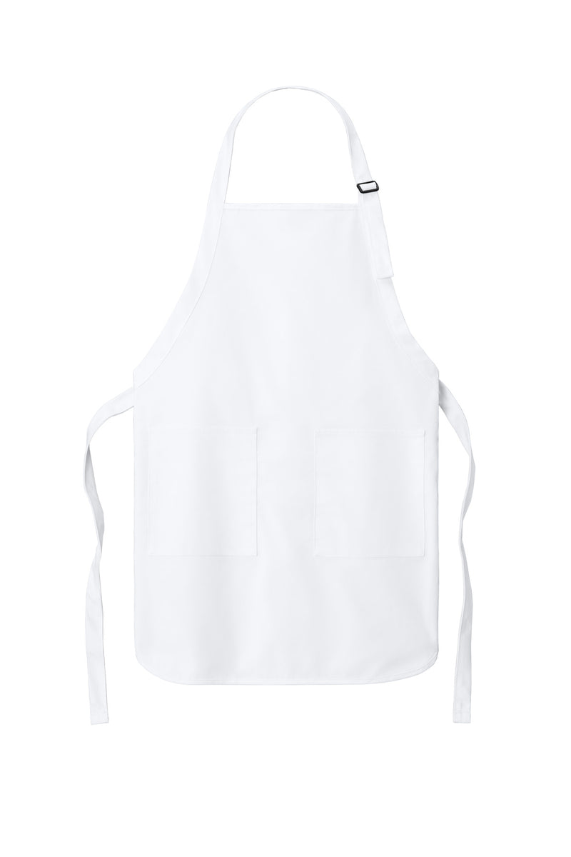 Port Authority  Full-Length Two-Pocket Bib Apron - White