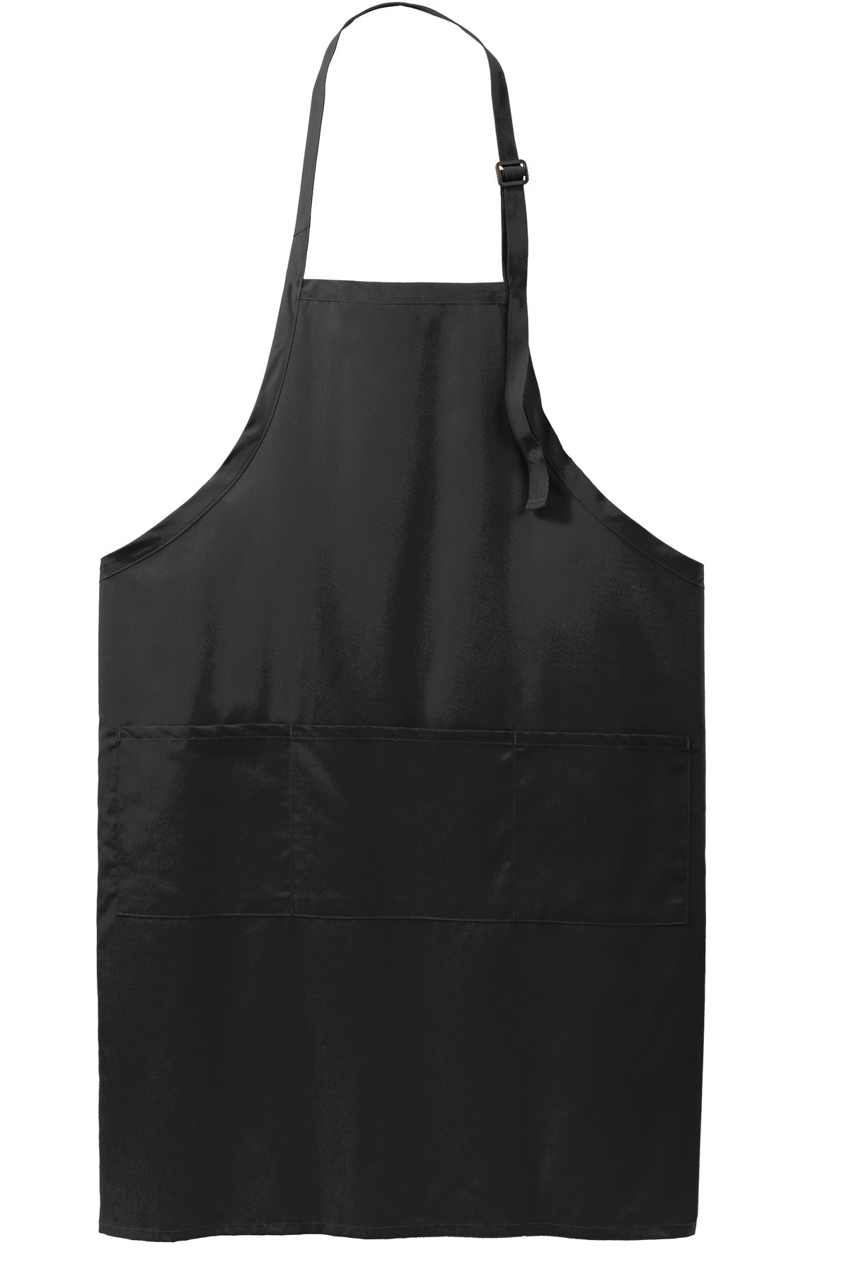 Port Authority Easy Care Extra Long Bib Apron with Stain Release - Black